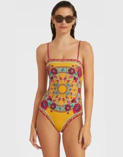 La DoubleJ Moda Mare<Elle SwimsuitZodiac Plac&eacute;e Marigold in Supreme Lycra