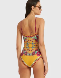 La DoubleJ Moda Mare<Elle SwimsuitZodiac Plac&eacute;e Marigold in Supreme Lycra