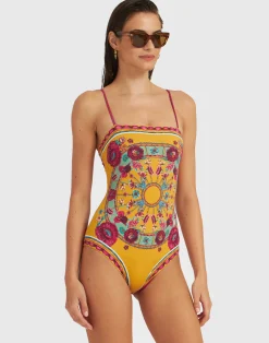 La DoubleJ Moda Mare<Elle SwimsuitZodiac Plac&eacute;e Marigold in Supreme Lycra