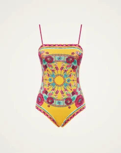 La DoubleJ Moda Mare<Elle SwimsuitZodiac Plac&eacute;e Marigold in Supreme Lycra