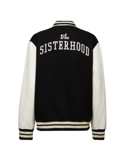 La DoubleJ Felpe E Magliette|Capispalla<Embroidered Sisterhood Varsity BomberSolid Black in Jersey