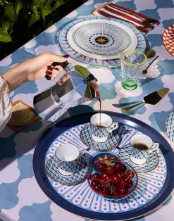 La DoubleJ Set Da Te E Caffe|Tavola<Espresso Cup & Saucer Set of 2Cubi Blu in Porcelain