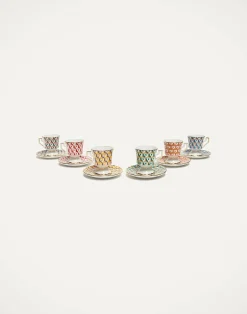 La DoubleJ Set Da Te E Caffe|Tavola<Espresso Cup & Saucer Set of 6Cubi Mix in Porcelain