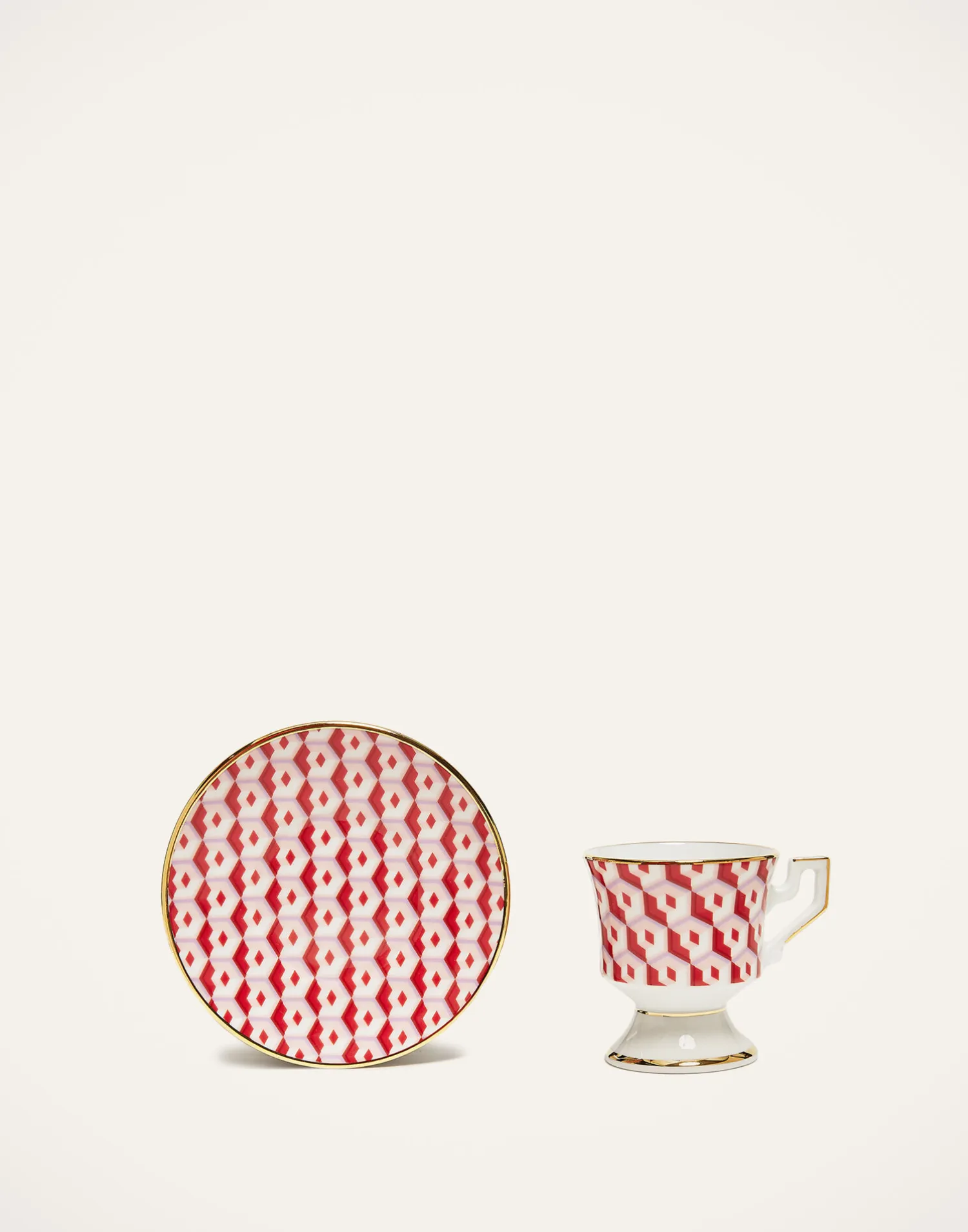 La DoubleJ Set Da Te E Caffe|Tavola<Espresso Cup & Saucer Set of 2Cubi Rosso in Porcelain