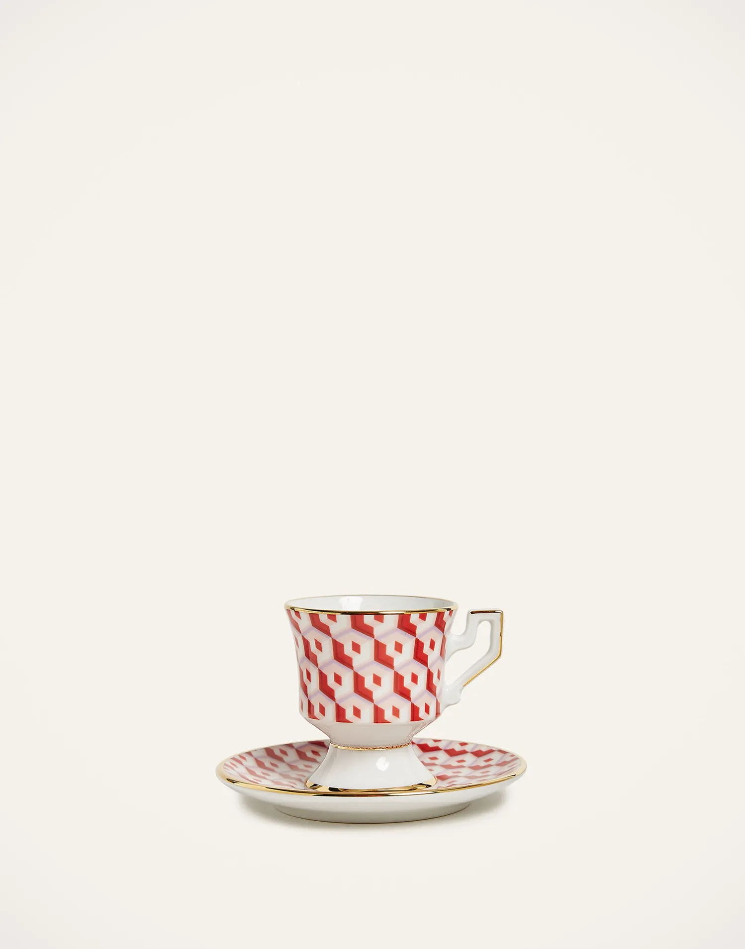 La DoubleJ Set Da Te E Caffe|Tavola<Espresso Cup & Saucer Set of 2Cubi Rosso in Porcelain