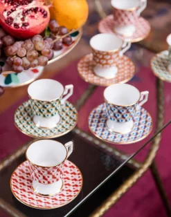 La DoubleJ Set Da Te E Caffe|Tavola<Espresso Cup & Saucer Set of 2Cubi Rosso in Porcelain