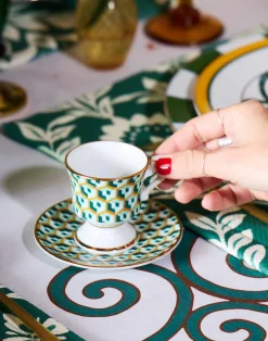 La DoubleJ Set Da Te E Caffe|Tavola<Espresso Cup & Saucer Set of 2Cubi Verde in Porcelain