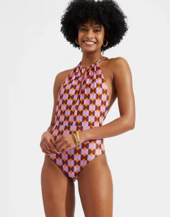 La DoubleJ Moda Mare<Esther SwimsuitMezzaluna Orange in Lycra