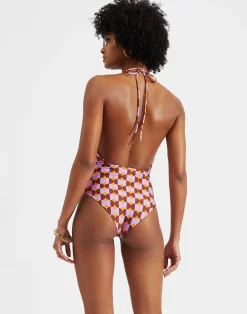 La DoubleJ Moda Mare<Esther SwimsuitMezzaluna Orange in Lycra