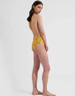 La DoubleJ Moda Mare<Esther SwimsuitPineapple Sunflower in Lycra