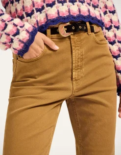 La DoubleJ Denim|Pantaloni E Shorts<Fancy Crop JeansKhaki in Denim With Feathers
