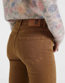 La DoubleJ Denim|Pantaloni E Shorts<Fancy Crop JeansKhaki in Denim With Feathers