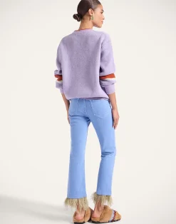 La DoubleJ Denim|Pantaloni E Shorts<Fancy Crop Jeans (With Feathers)Light Blue in Denim