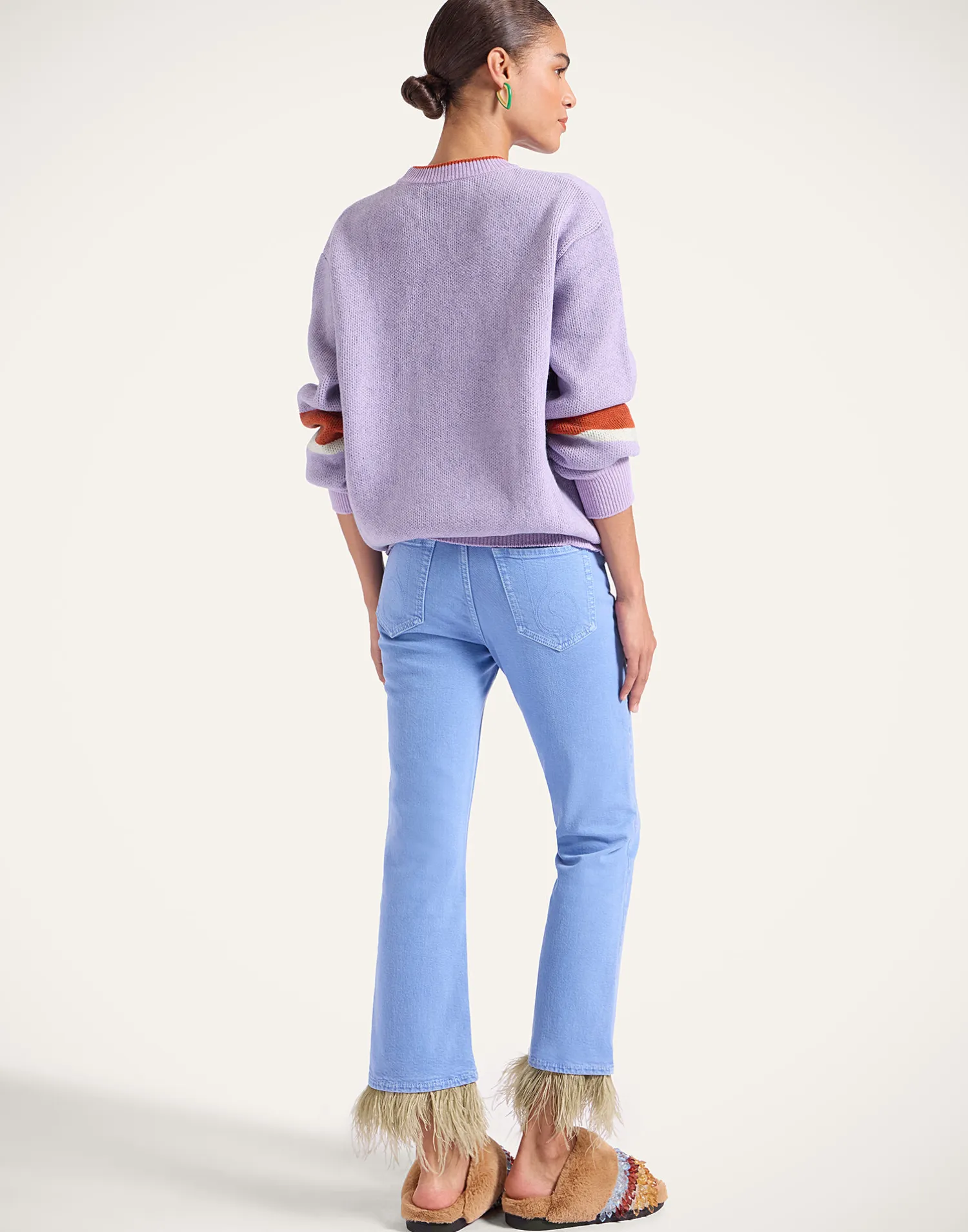 La DoubleJ Denim|Pantaloni E Shorts<Fancy Crop Jeans (With Feathers)Light Blue in Denim