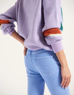 La DoubleJ Denim|Pantaloni E Shorts<Fancy Crop Jeans (With Feathers)Light Blue in Denim