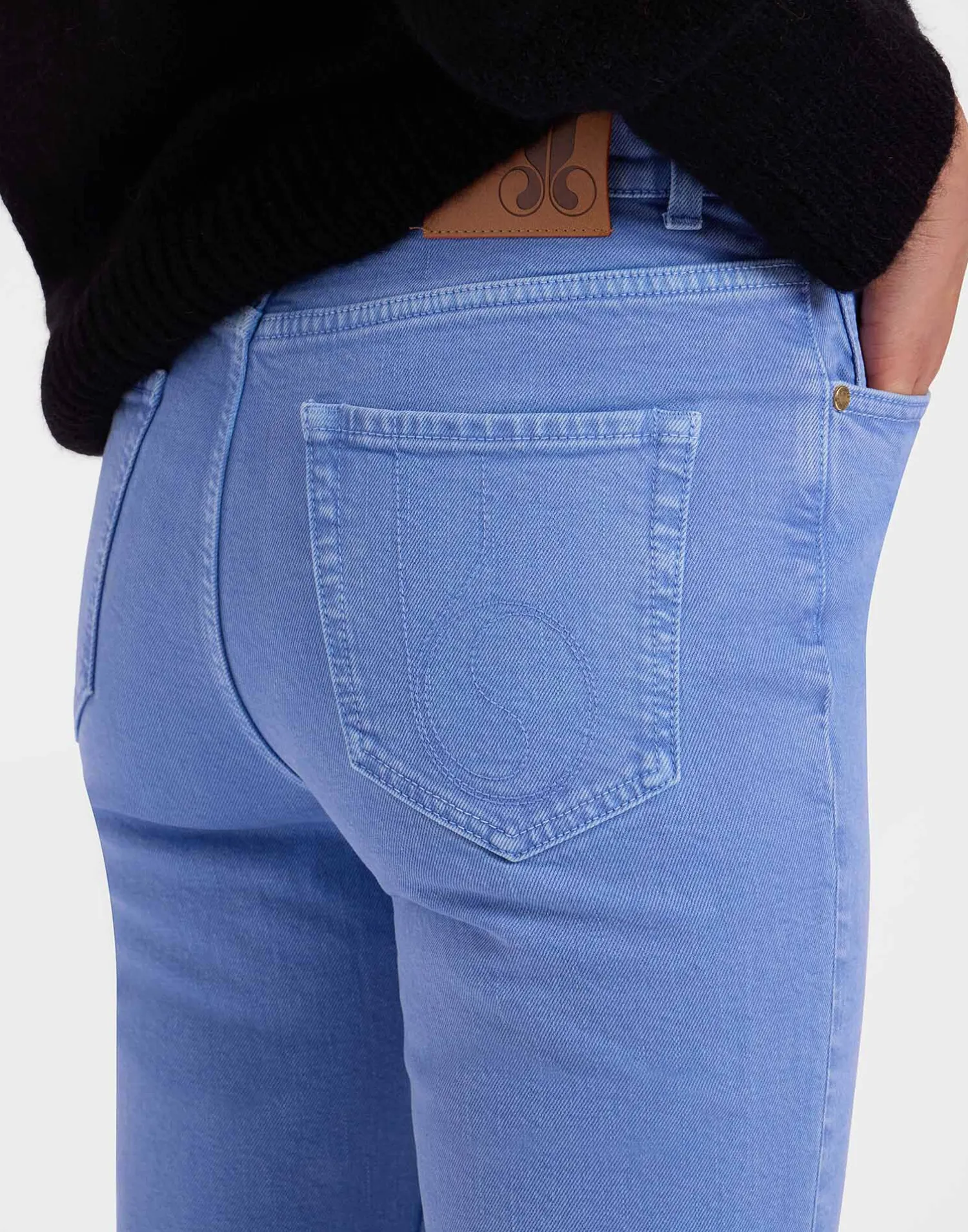 La DoubleJ Denim|Pantaloni E Shorts<Fancy Crop Jeans (With Feathers)Light Blue in Denim