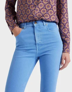 La DoubleJ Denim|Pantaloni E Shorts<Fancy Crop Jeans (With Feathers)Light Blue in Denim