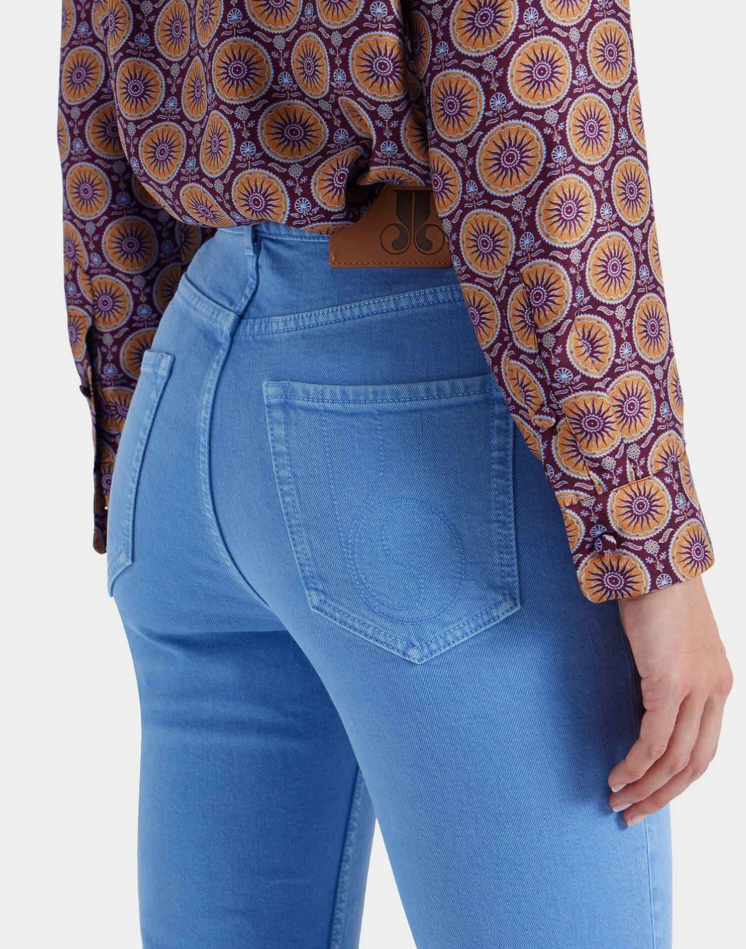 La DoubleJ Denim|Pantaloni E Shorts<Fancy Crop Jeans (With Feathers)Light Blue in Denim