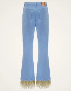 La DoubleJ Denim|Pantaloni E Shorts<Fancy Crop Jeans (With Feathers)Light Blue in Denim