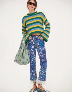 La DoubleJ Denim|Pantaloni E Shorts<Fancy Crop Jeans (With Feathers)Anemone in Denim