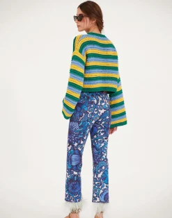 La DoubleJ Denim|Pantaloni E Shorts<Fancy Crop Jeans (With Feathers)Anemone in Denim