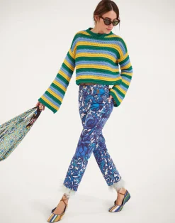 La DoubleJ Denim|Pantaloni E Shorts<Fancy Crop Jeans (With Feathers)Anemone in Denim
