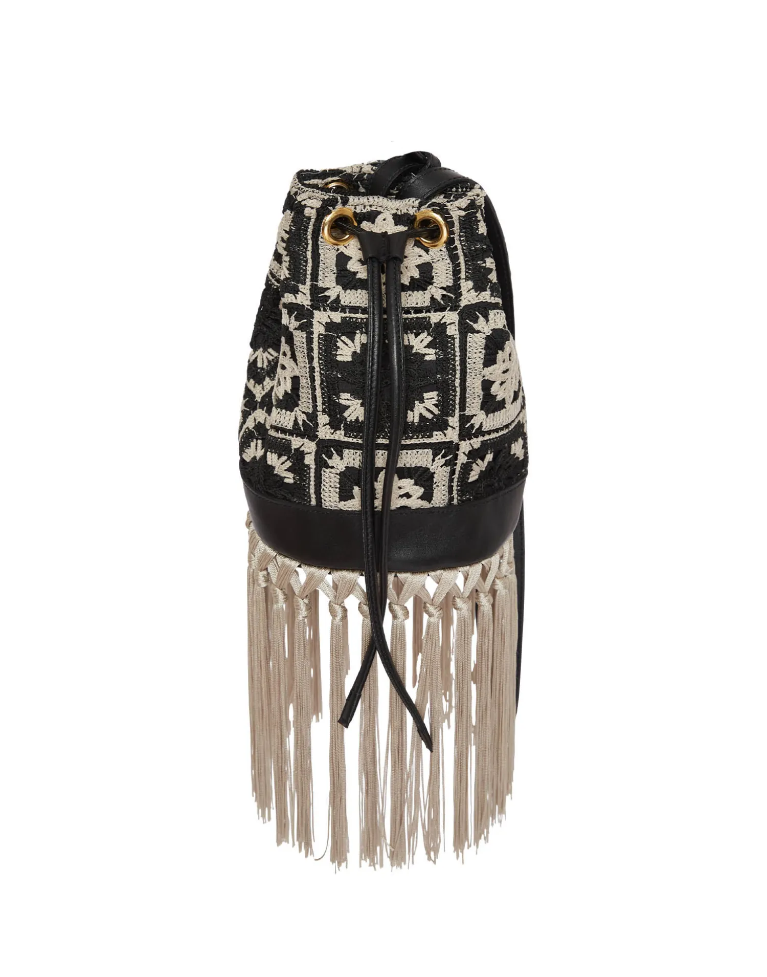 La DoubleJ Borse E Pochettes|Accessories<Feria Crossbody BagMini Tiles Black in Macramé