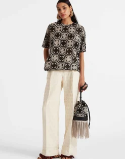 La DoubleJ Borse E Pochettes|Accessories<Feria Crossbody BagMini Tiles Black in Macramé