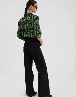 La DoubleJ Denim|Pantaloni E Shorts<Flare JeansCorte Black in Denim