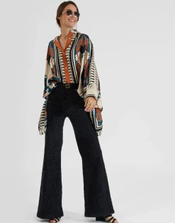 La DoubleJ Denim|Pantaloni E Shorts<Flare JeansCorte Black in Denim