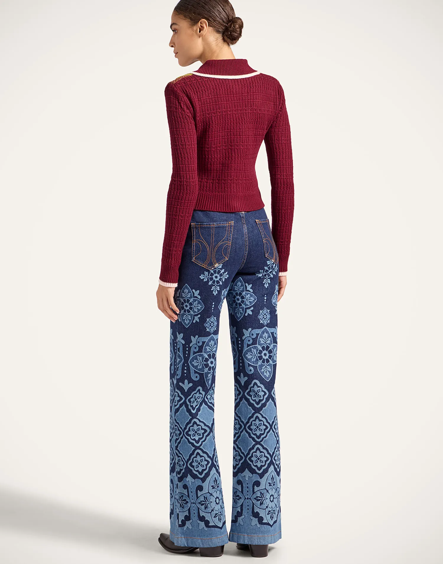 La DoubleJ Denim|Pantaloni E Shorts<Flare JeansPartenope Navy in Denim