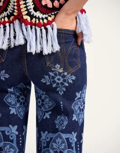 La DoubleJ Denim|Pantaloni E Shorts<Flare JeansPartenope Navy in Denim