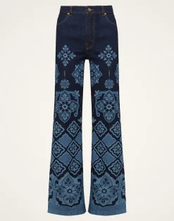 La DoubleJ Denim|Pantaloni E Shorts<Flare JeansPartenope Navy in Denim