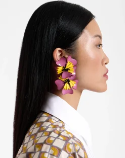 La DoubleJ Bijoux|Accessories<Flora EarringsSolid Pink in Macro Pansy