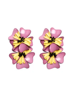 La DoubleJ Bijoux|Accessories<Flora EarringsSolid Pink in Macro Pansy
