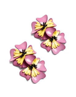 La DoubleJ Bijoux|Accessories<Flora EarringsSolid Pink in Macro Pansy