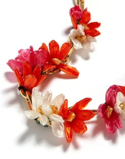 La DoubleJ Bijoux|Accessories<Flora NecklaceMulticolor Rosa/Arancio/Bianco in Raffia