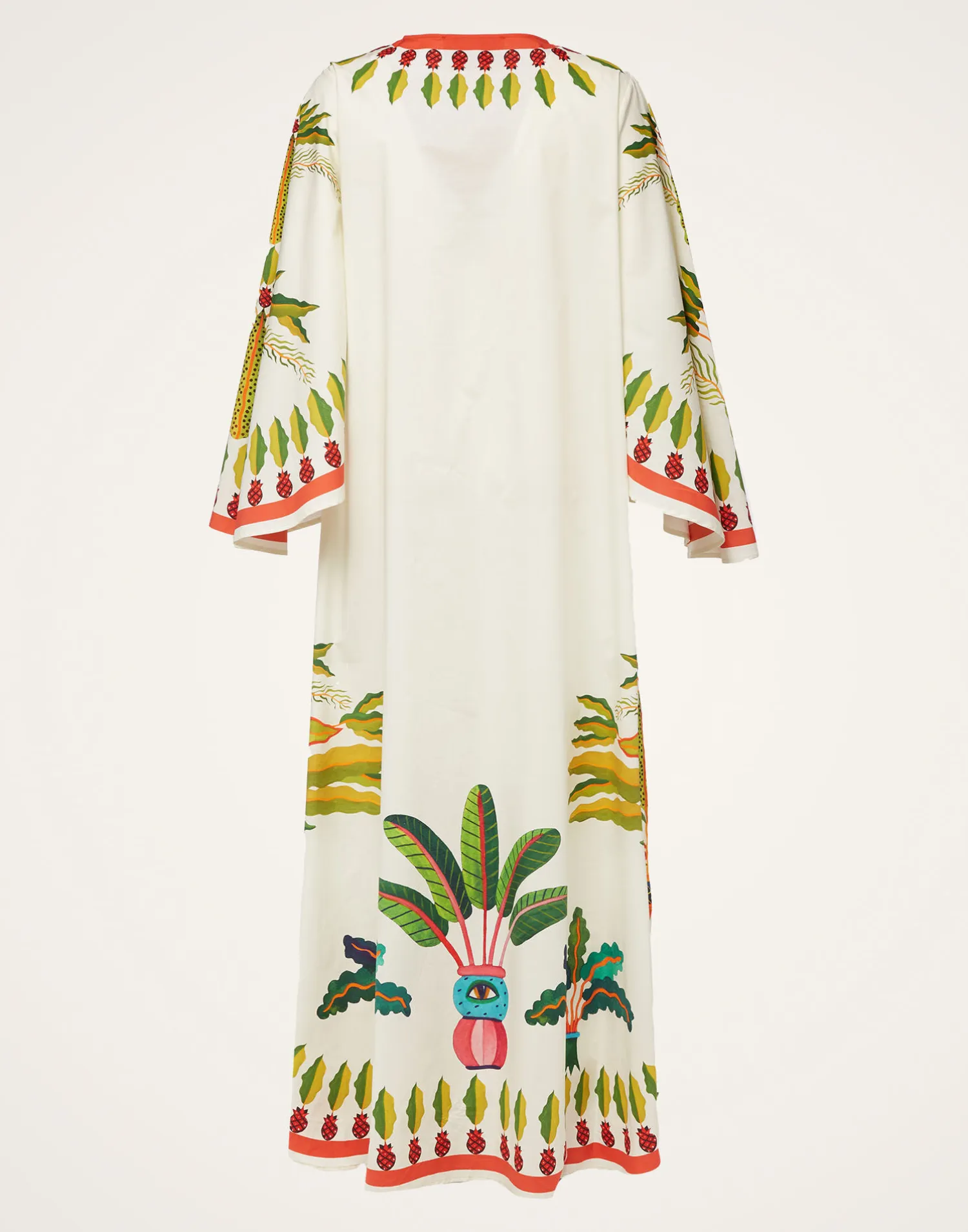 La DoubleJ Vestiti<Flying DressPalme Placée in Popeline Cotton
