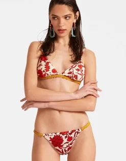 La DoubleJ Moda Mare<Fonda BottomDragonflower Mini Red in Lycra