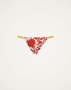 La DoubleJ Moda Mare<Fonda BottomDragonflower Mini Red in Lycra