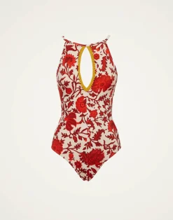 La DoubleJ Moda Mare<Fonda SwimsuitDragonflower Mini Red in Lycra
