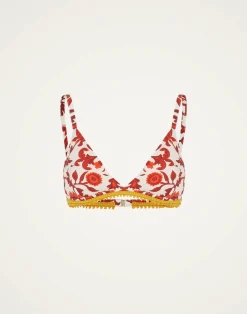 La DoubleJ Moda Mare<Fonda TopDragonflower Mini Red in Lycra