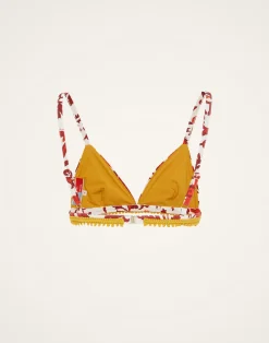 La DoubleJ Moda Mare<Fonda TopDragonflower Mini Red in Lycra