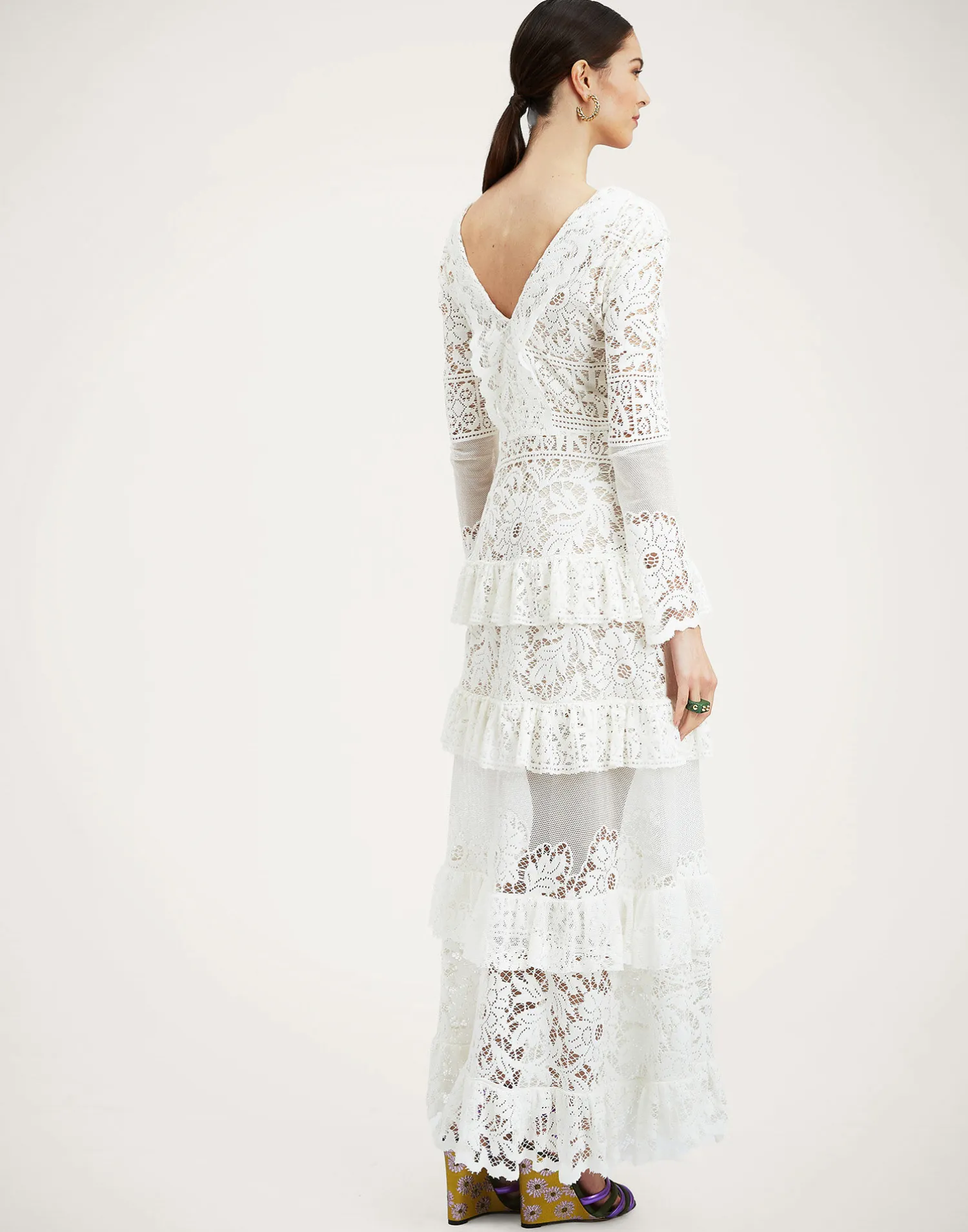 La DoubleJ Vestiti<Footloose Lacey DressWhite in Cotton Lace