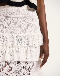 La DoubleJ Gonne<Footloose Lacey SkirtWhite in Cotton Lace