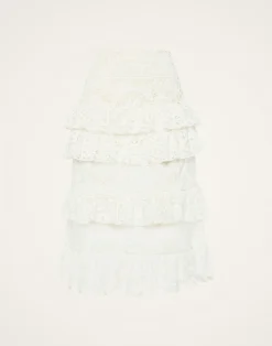 La DoubleJ Gonne<Footloose Lacey SkirtWhite in Cotton Lace