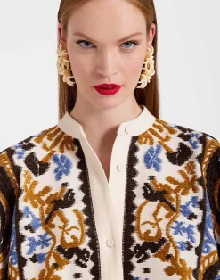 La DoubleJ Party Dressing<Foulard JacketCorsini Cream in Jacquard