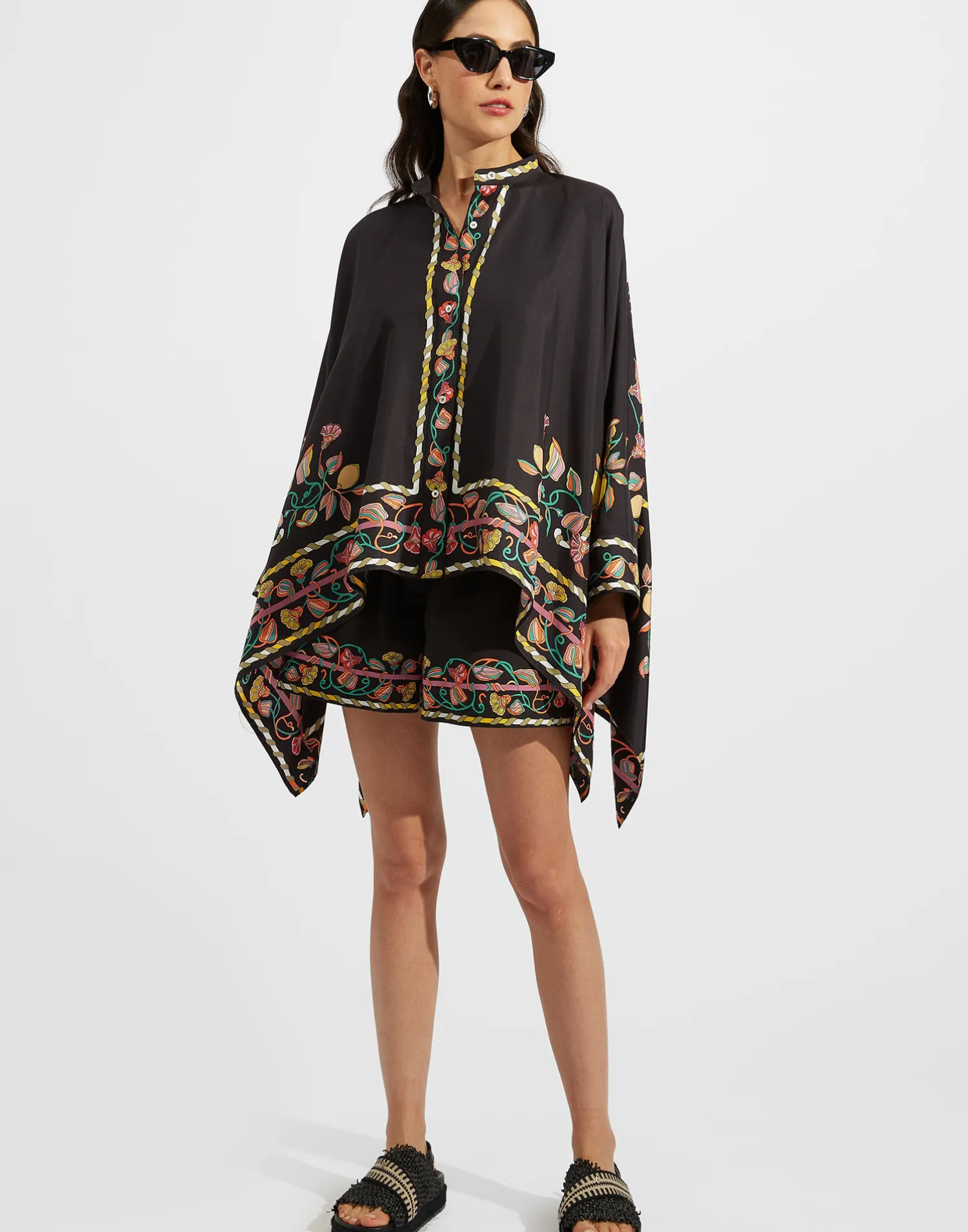 La DoubleJ Camicie E Top<Foulard ShirtBorboni Placée Nero in Twill Silk