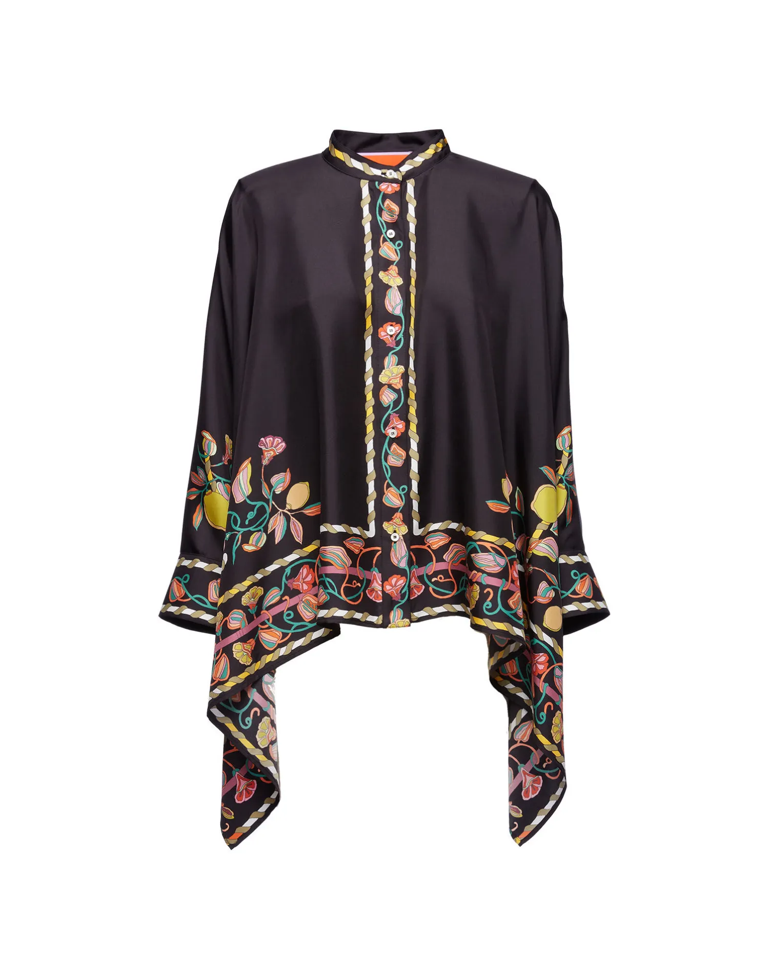 La DoubleJ Camicie E Top<Foulard ShirtBorboni Placée Nero in Twill Silk