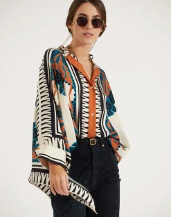 La DoubleJ Camicie E Top<Foulard ShirtFlorence Plac&eacute;e in Silk Twill